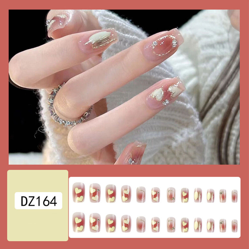 Reach-Tools (Jelly Glue Model) Heart Pattern Fake Nails For Party & Wedding