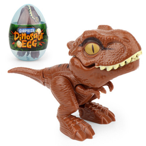 (Brown) Movable Dinosaur Toy - Biting T-Rex Egg (50 chars) 2