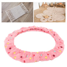 Adjustable Rug Hooking Frame Cover with Elastic Band Pink Flannel 40x40cm