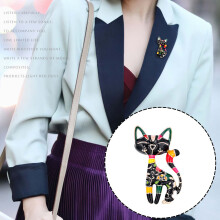 (A) Vintage Cartoon Kitten Brooch for Jewelry & Bags