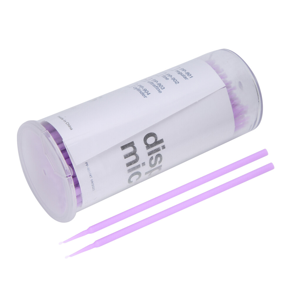 Purple 100Pcs Disposable Micro Applicator Brushes For Dental Gel Application