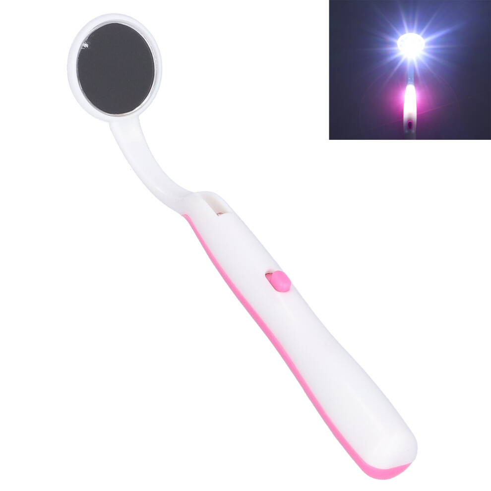Pink Led Plastic Dental Mirror, 40Mah Battery, Oral Inspection Tool