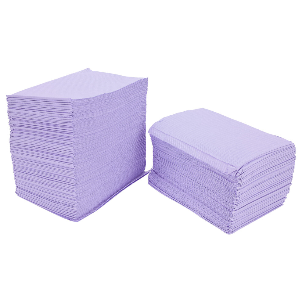Purple 125Pcs Disposable Dental Bib Non-Woven Water Absorption Dental Accessory