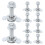 L Track Threaded Stud Fittings L-Track Threaded Double Stud Lug Fitting Tie Down, Used with L Track Rails, Silver 1