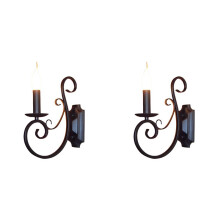 2X Candle Wall Lamp Retro Living Room Background Wall Lights 3000K Warm Light Bedroom Bedside