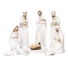 Christ Nativity Statue Nativity Scene Set Christmas Crib Statue Little Jesus Manger Miniature Church Decoration