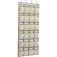 Pladsbesparende organizer, skoopbevaring over døren med justerbare kroge, slidstærke netlommer og åndbart non-woven materiale til multifunkt