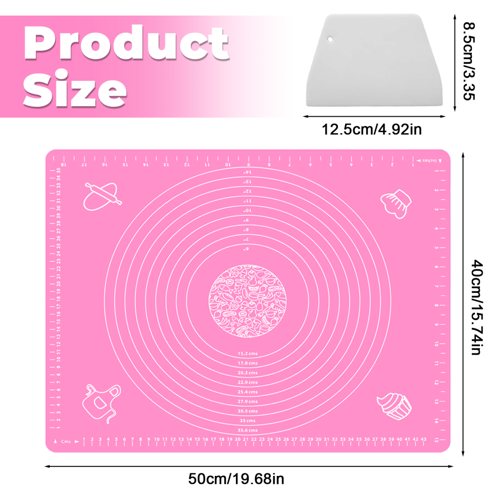 Dishwasher Safe Silicone Baking Mat, Anti-Slip Bottom Nonstick Cooking Sheet Compatible With Oven, Microwave, Freezer Use With Precise Measu 3564946399101
