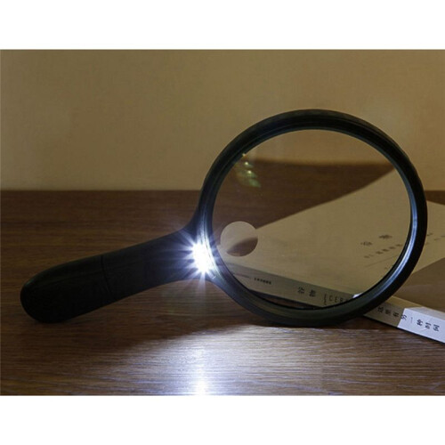 Optical Magnifying Glass with LED Lights Handheld Backlit Magnifier for Reading Book
