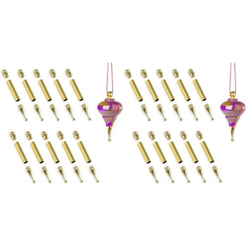 Christmas Tree Ornament Project Kit - Gold Finish, 20 Pack