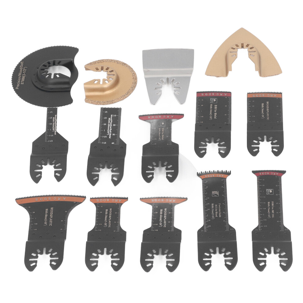 14Pcs Oscillating Saw Blades, Hss Steel, Multi-Tool For Wood Metal Plastic 8411391173037