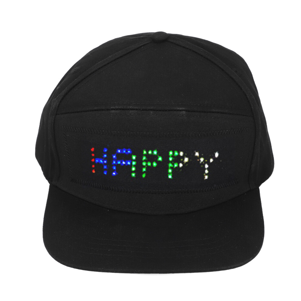 Programmable 12X48 Led Cap With App Control, 130X30mm Black Cotton Hat 3401391174023