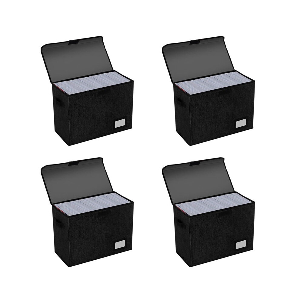 4X Comic Book Storage Boxes, Back To School Fold Comic Short Box Case With Lid, Book Bin Holds 150 Comics Black 4711422370072