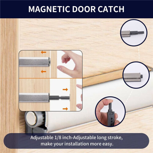 Push Latches for Cabinets 6 Pack Push to Open Cabinet Hardware Push Press  Kitchen Door Push Release 2