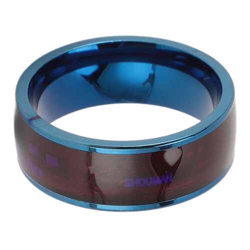 Lightweight Titanium Steel NFC Ring for Mobile, Blue, 12mm Diameter