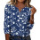 Women's sleeve V-neck T-shirts for Spring  comfortable,-Blue M 4