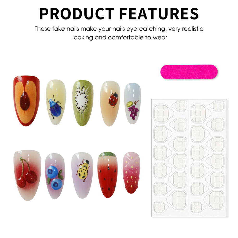 Phui-Pet-Supplies (Xs) 10Pcs Flower Bowknot Almond False Nails Party Wear