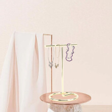 4pcs T Shaped Jewellery Display Stand for Earrings & Necklaces Gold Finish