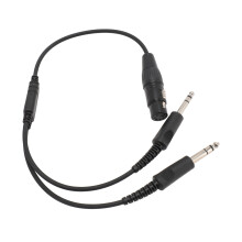 Aviation Headset Adapter 5 Pin XLR Female to GA Dual Plug Male Connector