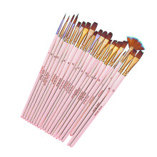 20pcs Artist Paint Brushes Set Nylon Hair Multiple Mediums for Acrylic Watercolor