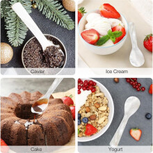24pcs Caviar Spoons of Pearl Mop Spoons with Hand for Caviar, Egg, Ice Cream, Salt, Coffee Serving