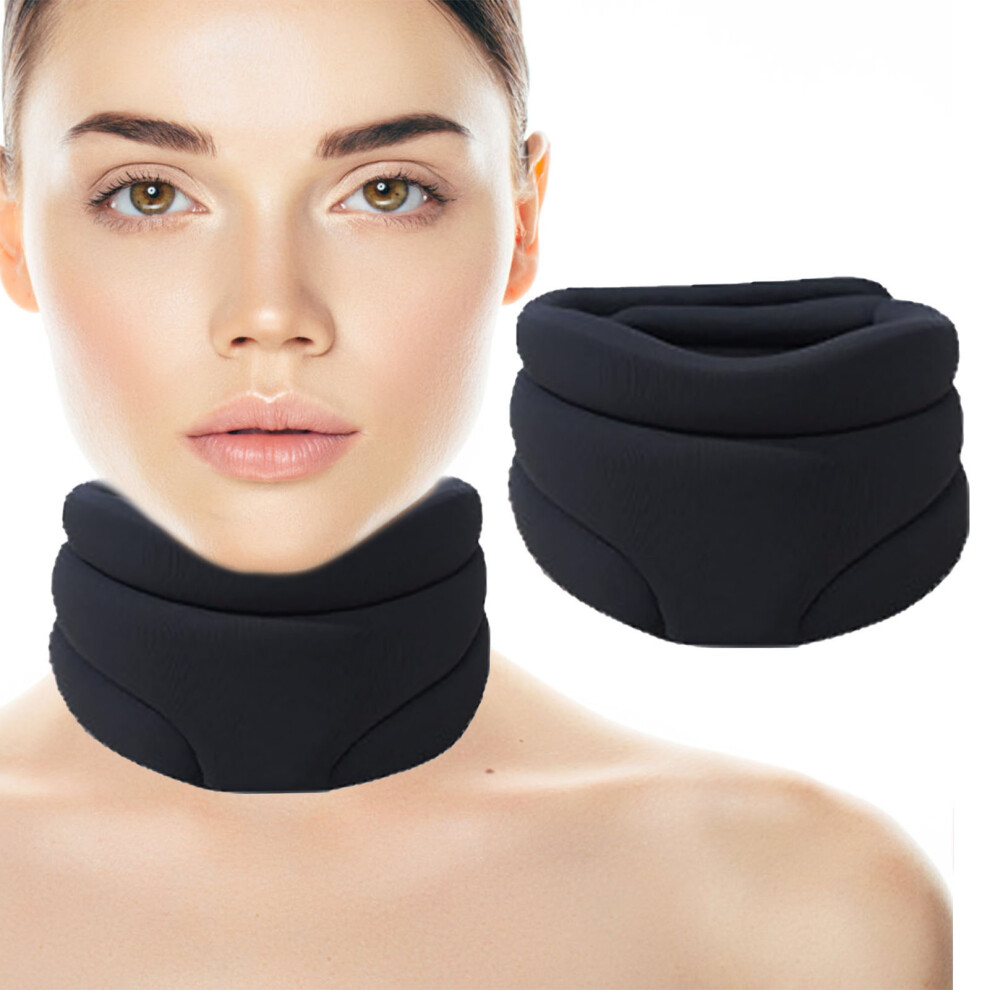 Creation-3C (Black) Soft Foam Neck Brace For Pain Relief - Unisex