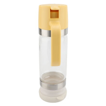 350ml Clear Glass Honey Dispenser with Handle, Drip-Free, Yellow