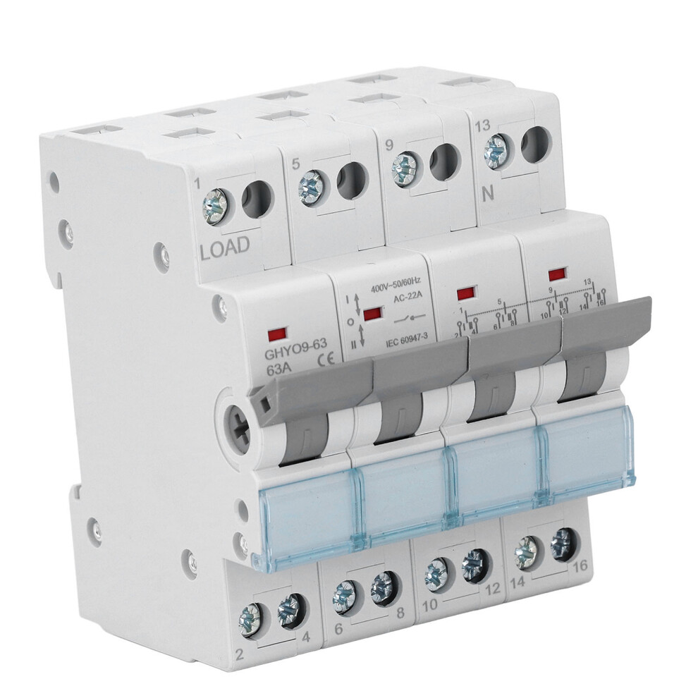 Dual Power Manual Transfer Switch 63A 4P Ip20 Din Rail Compatible 4951391185257