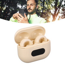 Bone Conduction Bluetooth Earbuds, 20mAh Battery, Lightweight Open Ear for Outdoor Sports, Skin Color