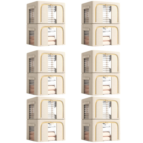 Half Dozen Reinforced Space Saving Storage Bins Designed With-A 1