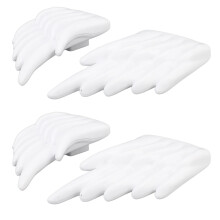White ABS Shoe Wing Attachments, 2 Pairs, Washable & Buckle Design