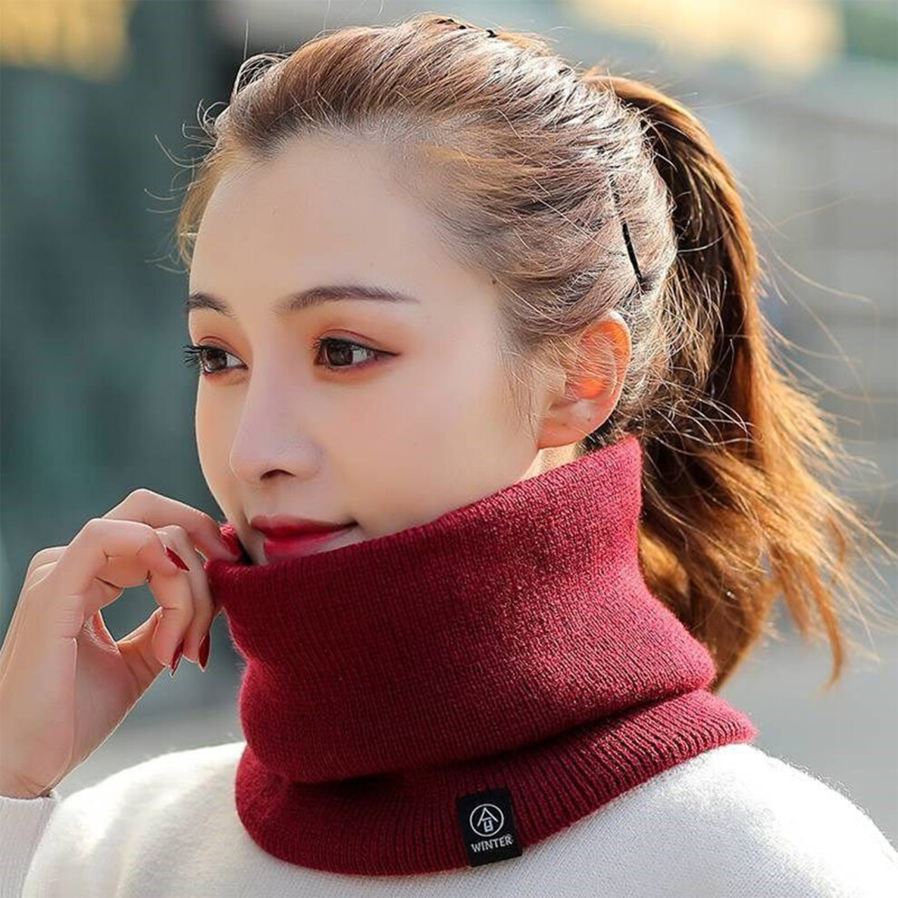 Reach-Tools Red (Wine ) Thermal Knit Neck Warmer Scarf For Women & Men