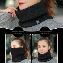 (Black) Thermal Knit Scarf for Women & Men - 50 Char