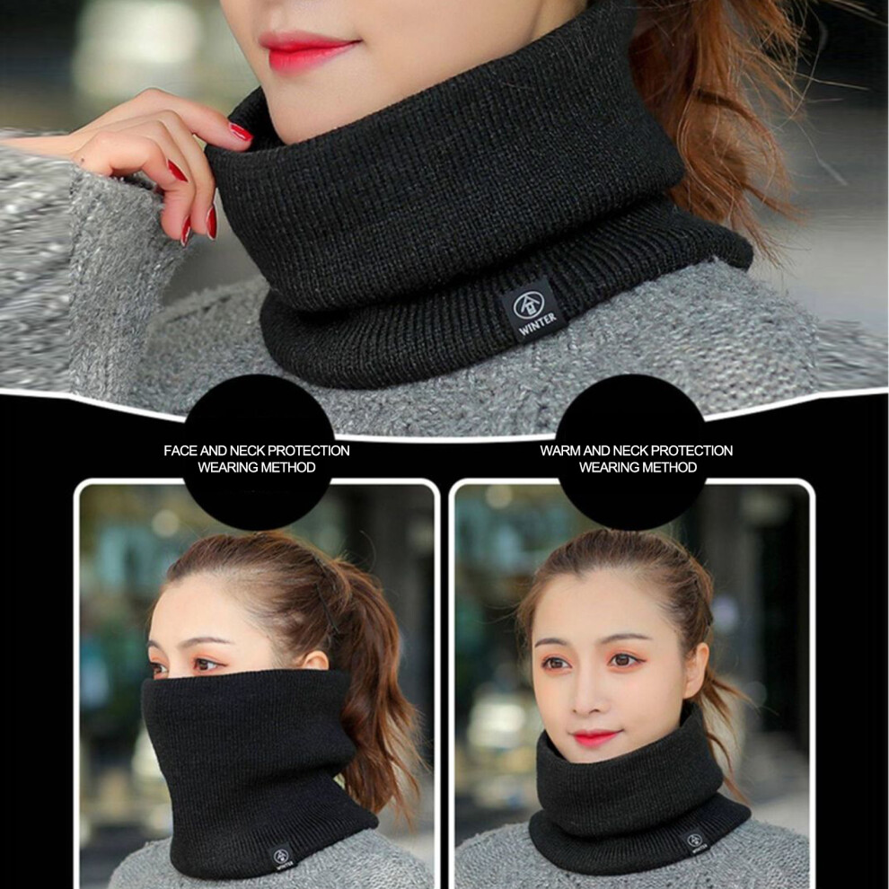 Reach-Tools Black (Black) Thermal Knit Neck Warmer Scarf For Women & Men