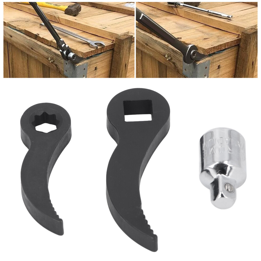 Crowbar Adapter For Wrench & Pry Bar 3/8In Star 1/2In Square Serrated Head Tool 4991391188704