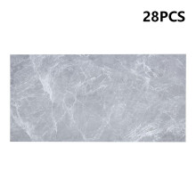 28Pcs/5.18sqm Marble Texture Self Adhesive PVC Flooring 60x30cm, Grey