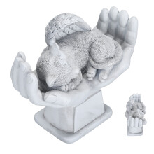 Pet Cemetery Decor Angel Statue Outdoor Garden Ornament Cat Grave Marker