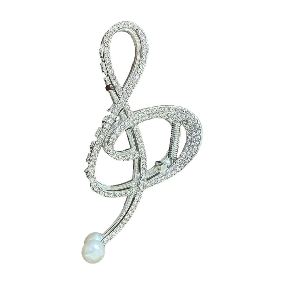 Reach-Tools (Silver Full Diamond) Strong Metal Hair Claw Clips For Thick Hair