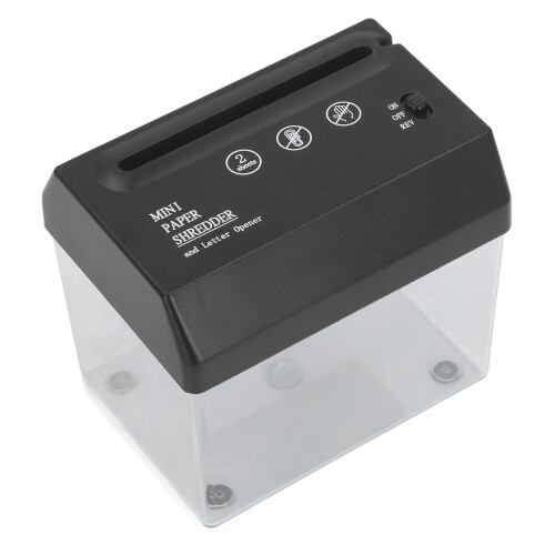 Portable USB Mini Paper Shredder A6 / A4 – Strip Cut, 2 Sheets