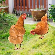Colorful Acrylic Garden Chicken Stake - Weather Resistant, 27x16.3cm