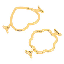 2PCS Wax Seal Molds Set with Heart & Flower Shapes, Gold, 2.5cm
