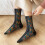 (Black) Women\'s Ethnic Jacquard Crew Socks 3