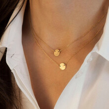 (Gold) Women\'s Double Layer Choker Necklace with Beads
