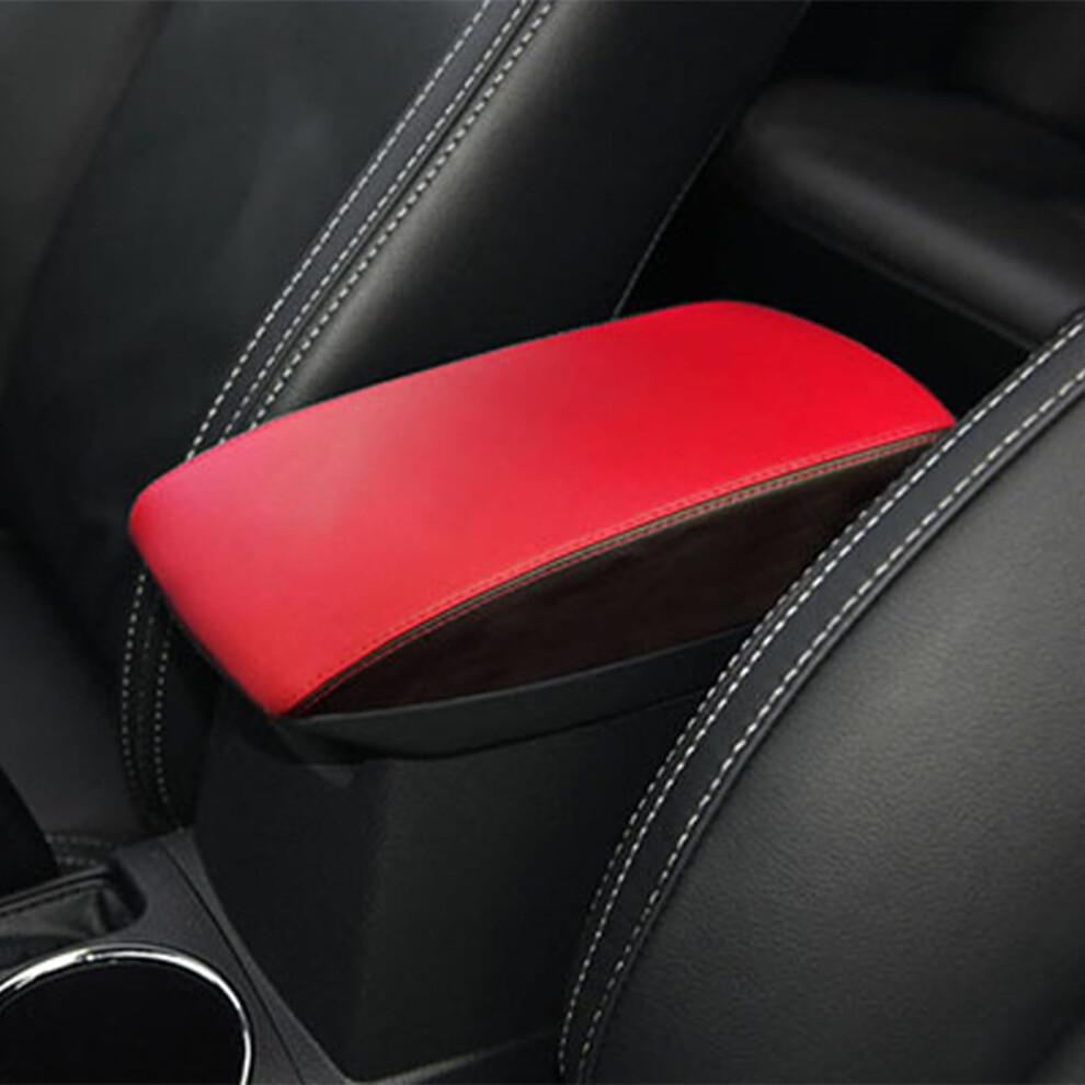 Armrest Cover For Toyota Corolla 2014Â2018 Microfiber Leather Pad Stitch ScratchâResistant Comfortable Elbow Support Black/Red 9330225060109