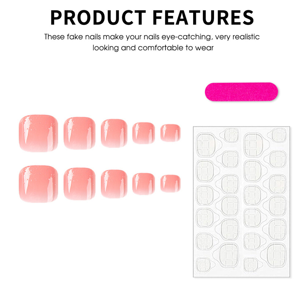 Dcph-Clothing Pink Gradient Press On Nails, Reusable Abs Kit