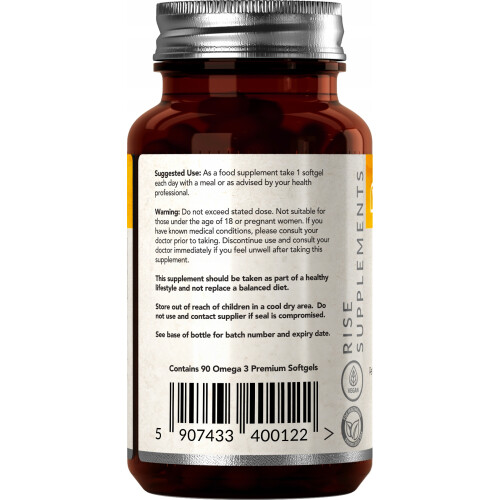 Omega 3 Premium 90 Kapsułek - EPA, DHA, Witaminy E, D3 K2 1