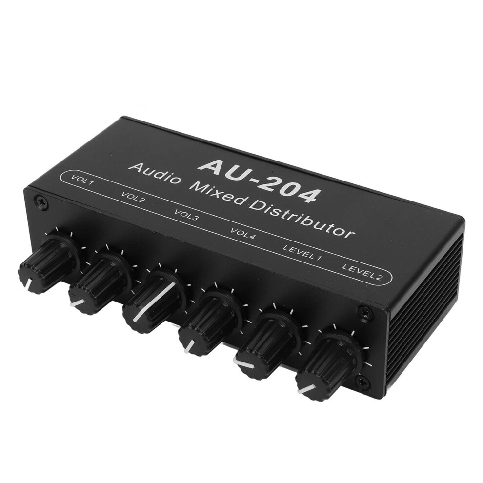 4 Way Headphone Splitter With Independent Volume Control, 3.5Mm Stereo Audio Splitter Box For Multiuser Listening Black 9330225060680