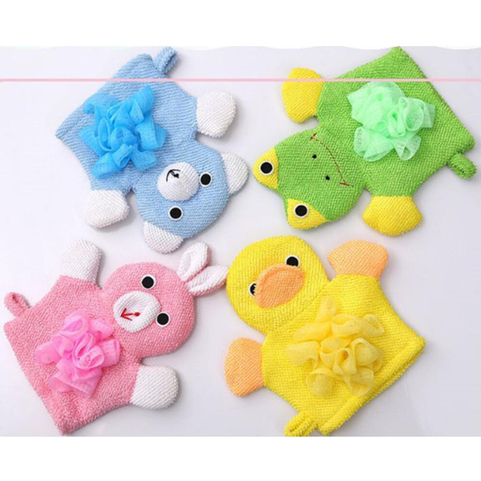 Cartoon Baby Bath Gloves 4 Pairs