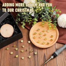 28 Pcs Wood Burning Kit with Letters,DIY Wood/Leather Burning Set, Letter Soldering Iron Stencils Kit Tool US Plug