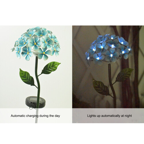 Solar Simulation Hydrangea Lights 10 LED Garden Decorative Pathway Lighting 2